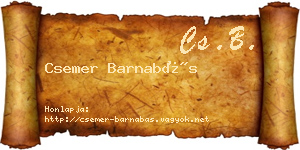 Csemer Barnabás névjegykártya