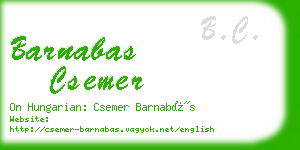 barnabas csemer business card